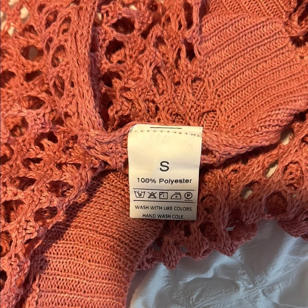 💜3/$12💜 Elegant Open-Knit Cardigan in Dusty Pink